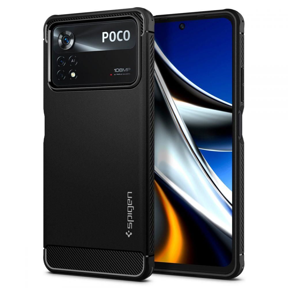

Чехол Spigen для Xiaomi Poco X4 Pro 5G - Rugged Armor - Черный - ACS04541, Rugged Armor