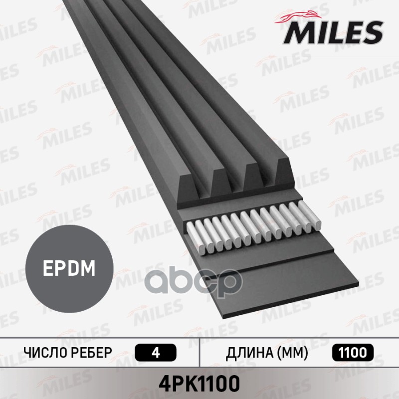 

Ремень Приводной Поликлиновой 4pk1100 Miles арт. 4PK1100