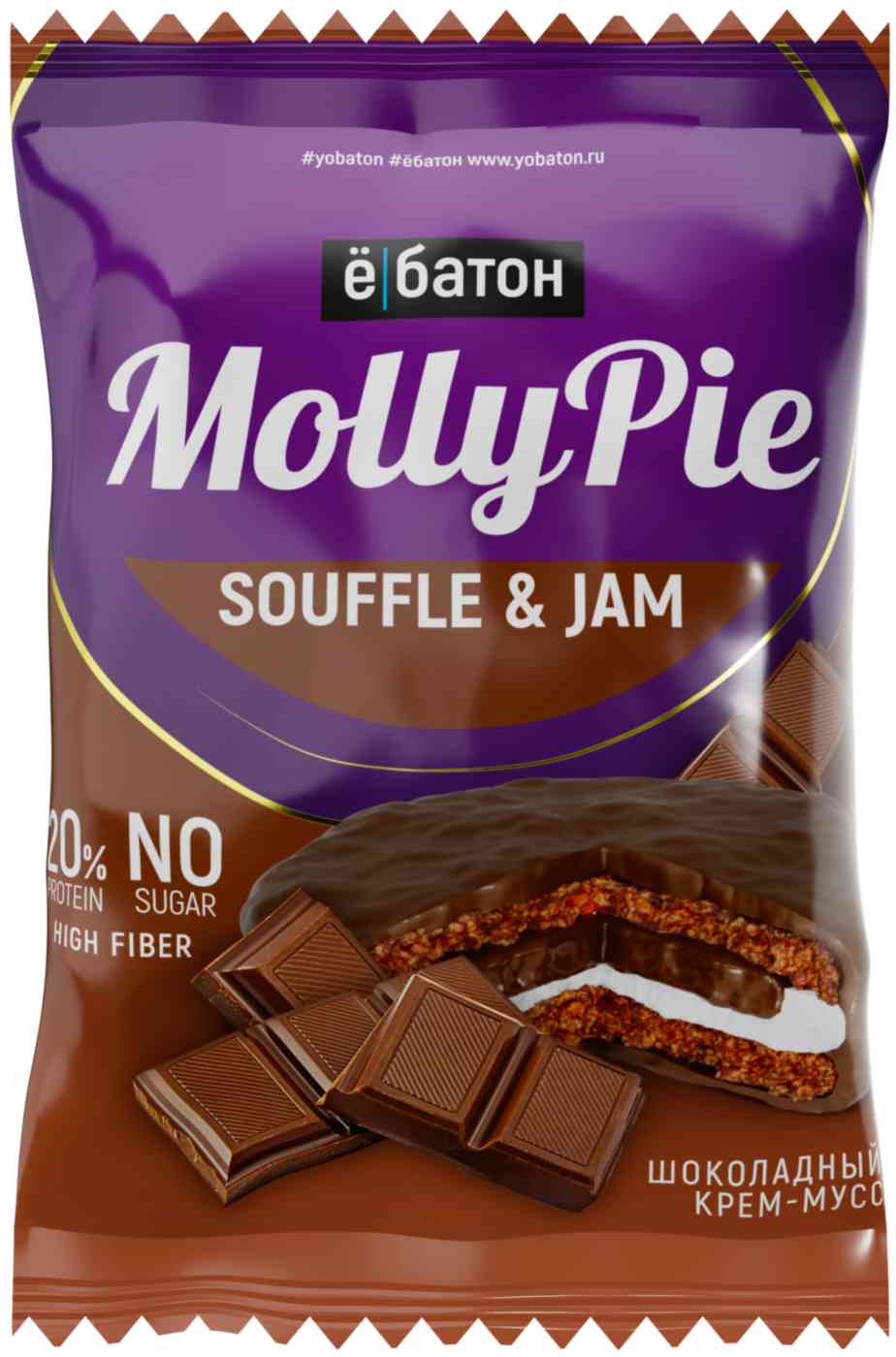 Печенье е Батон Molly Pie протеиновое шоколадный крем-мусс 50 г