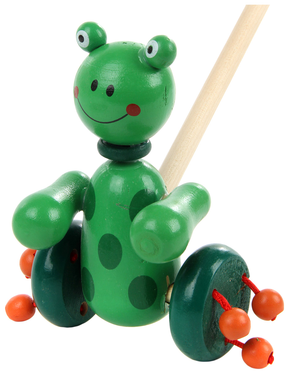 Деревянная игрушка-каталка на палочке Фабрика Фантазий Лягушонок 47493