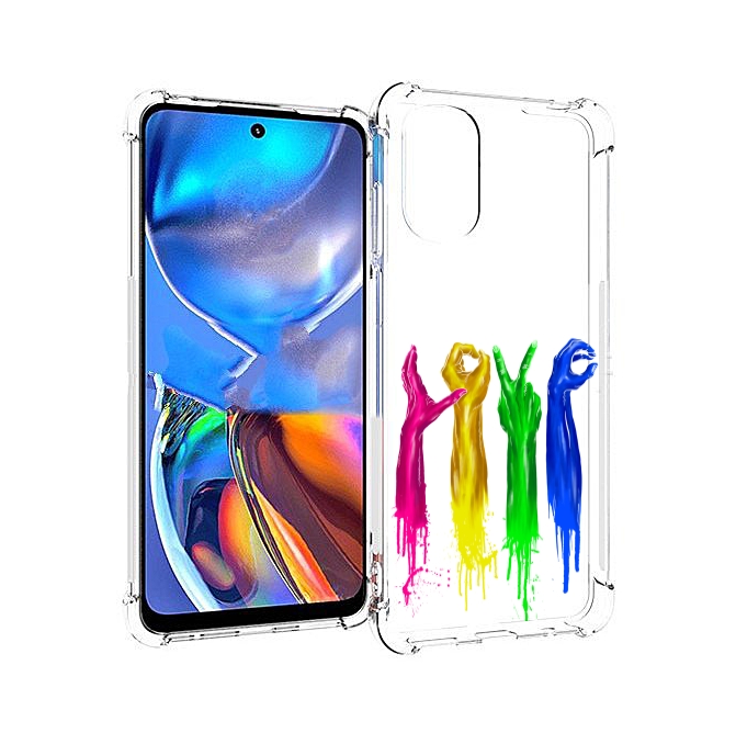 

Чехол MyPads яркие руки love для Motorola Moto E32, Прозрачный, Tocco
