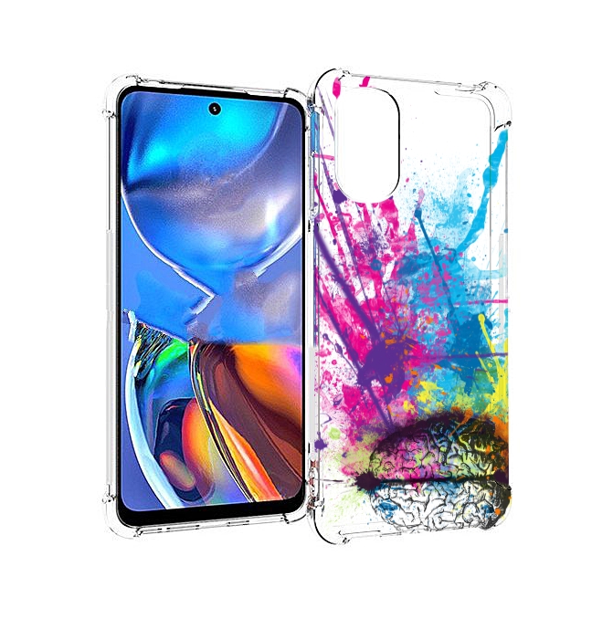 

Чехол MyPads яркий красочный мозг для Motorola Moto E32, Прозрачный, Tocco