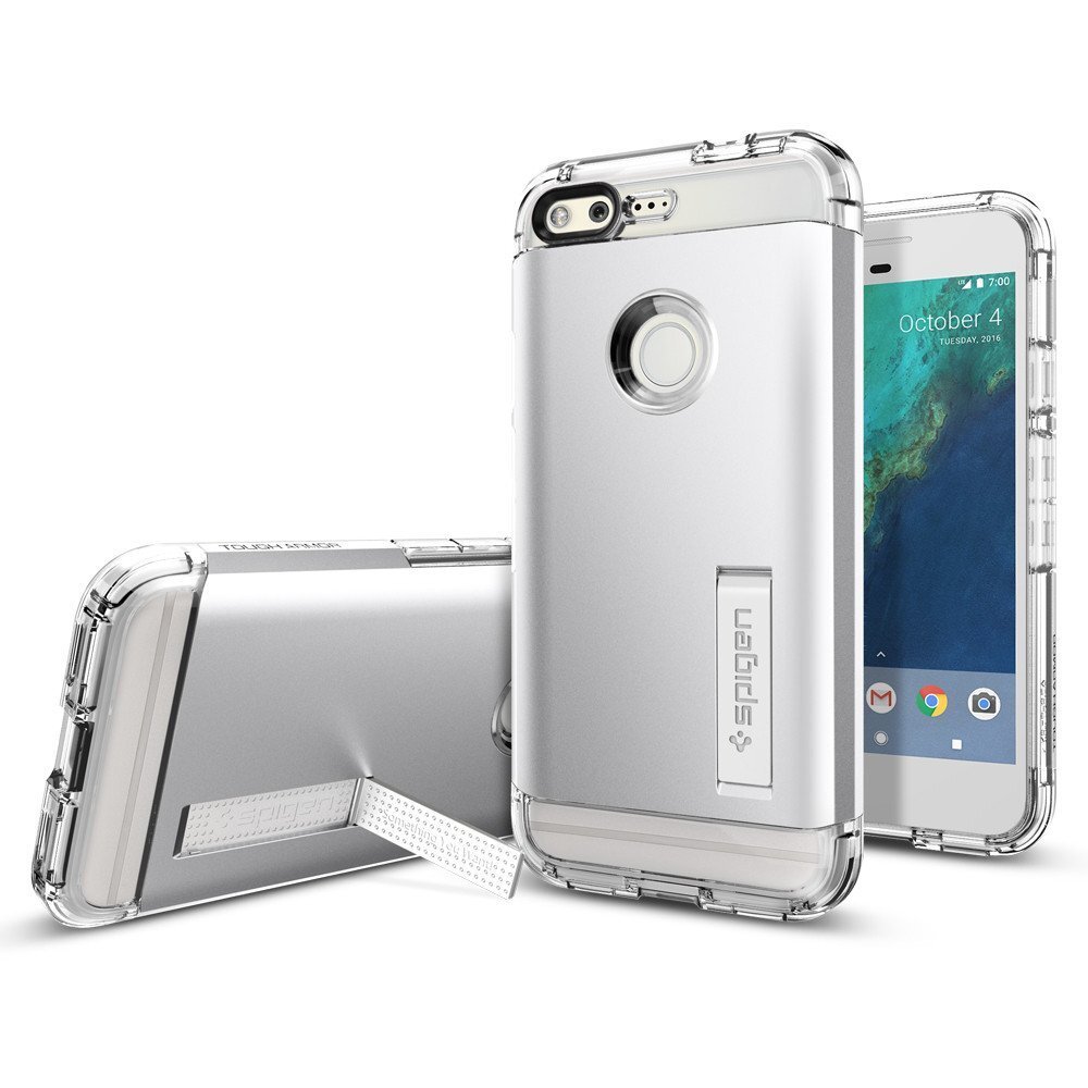 

Ударопрочный чехол Spigen для Google Pixel - Tough Armor - Серебристый - SGP-F14CS20896, Tough Armor