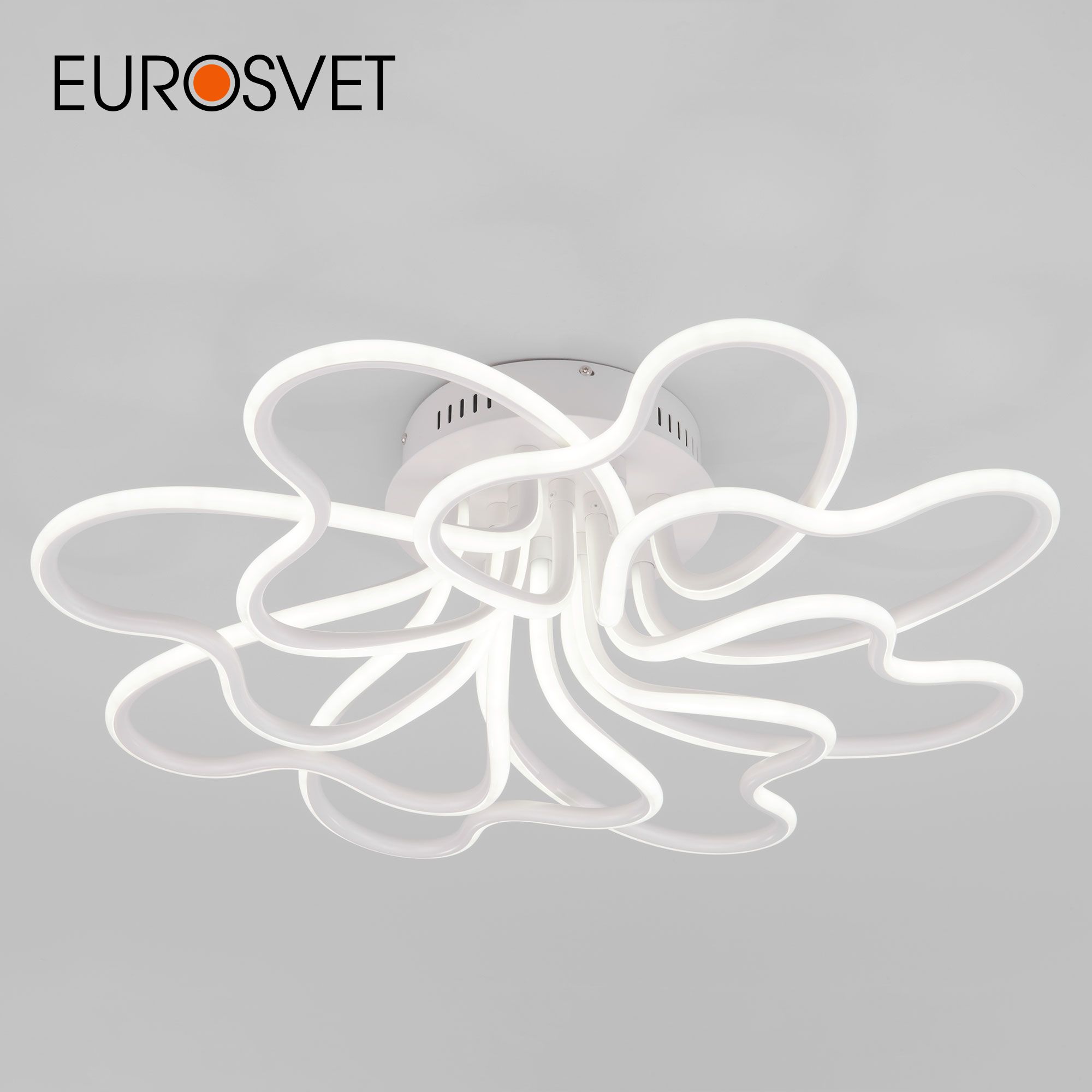 

Потолочная светодиодная люстра с ПДУ Eurosvet Floret 90135/8 210W 3300К-6500К белый, Floret