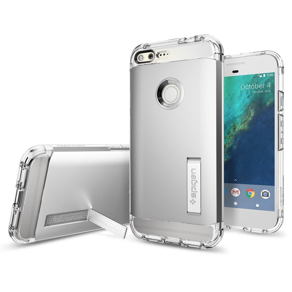 

Ударопрочный чехол Spigen для Google Pixel XL - Tough Armor - Серебристый - SGP-F15CS20910, Tough Armor