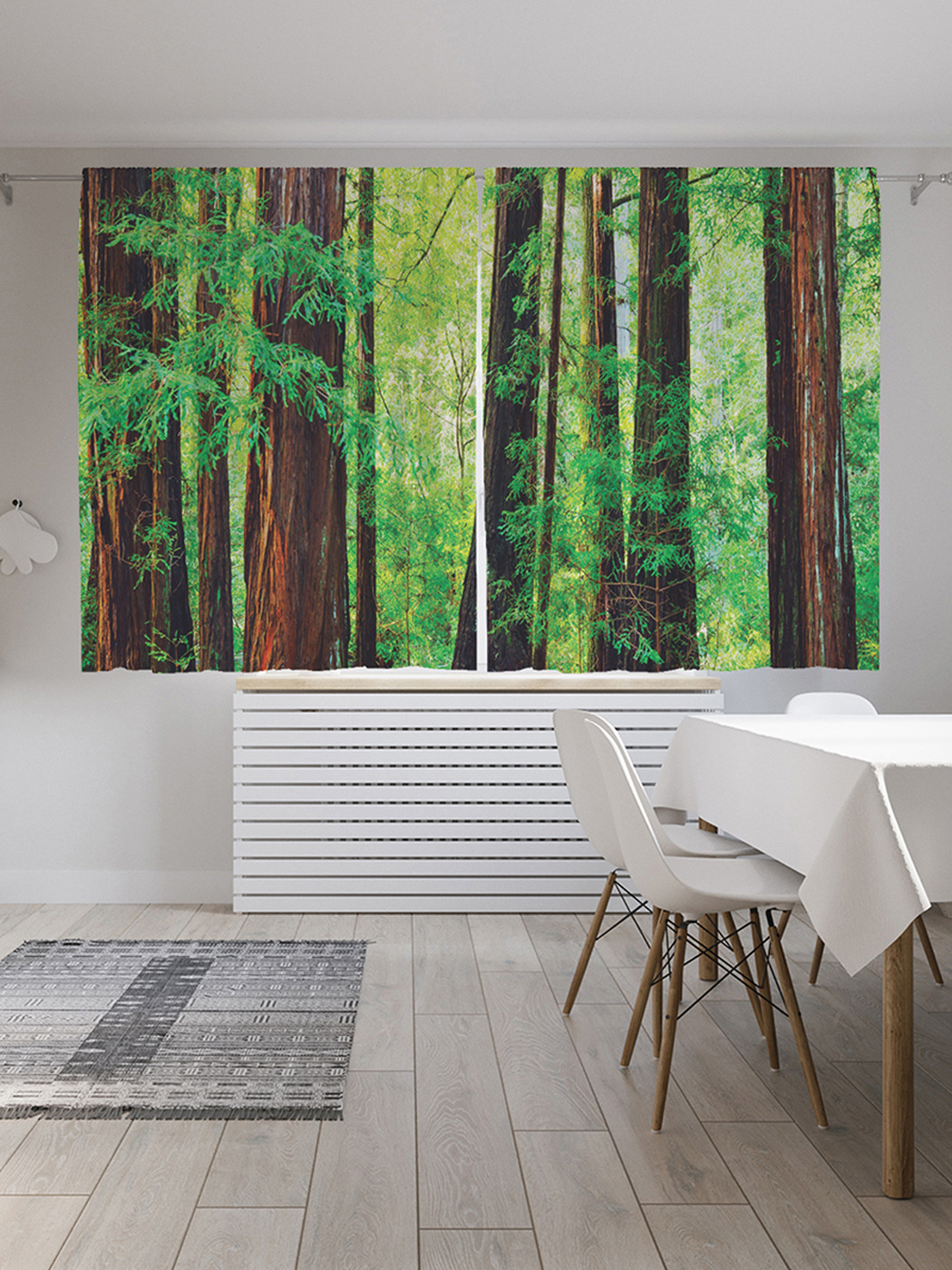 

Шторы с фотопечатью JoyArty "Зеленеющий лес" из сатена, 290х180 см