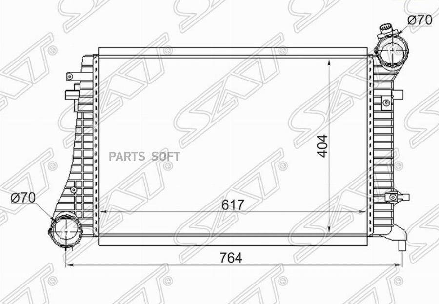 

Радиатор Интеркулера Vw Passat 1.9Td 05-10 Sat St-1K0145803Q