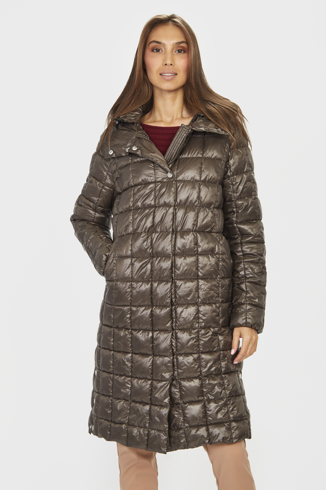 фото Утепленное пальто женское baon b041545 черное 3xl