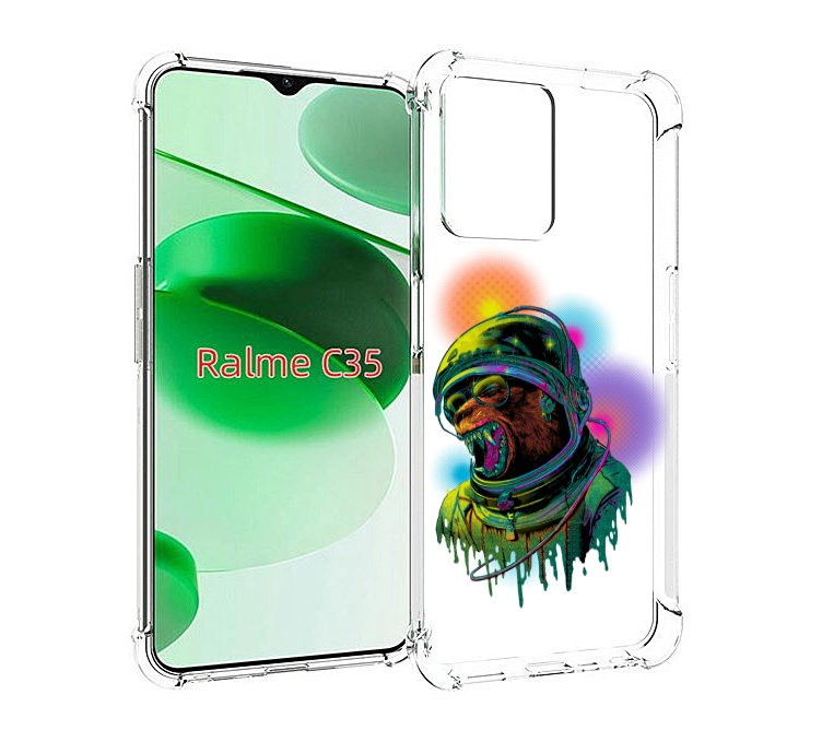 

Чехол MyPads медведь космонавт для Realme C35 / Narzo 50A Prime, Прозрачный, Tocco