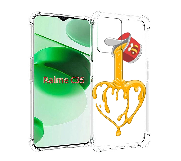 

Чехол MyPads медовое сердце для Realme C35 / Narzo 50A Prime, Прозрачный, Tocco