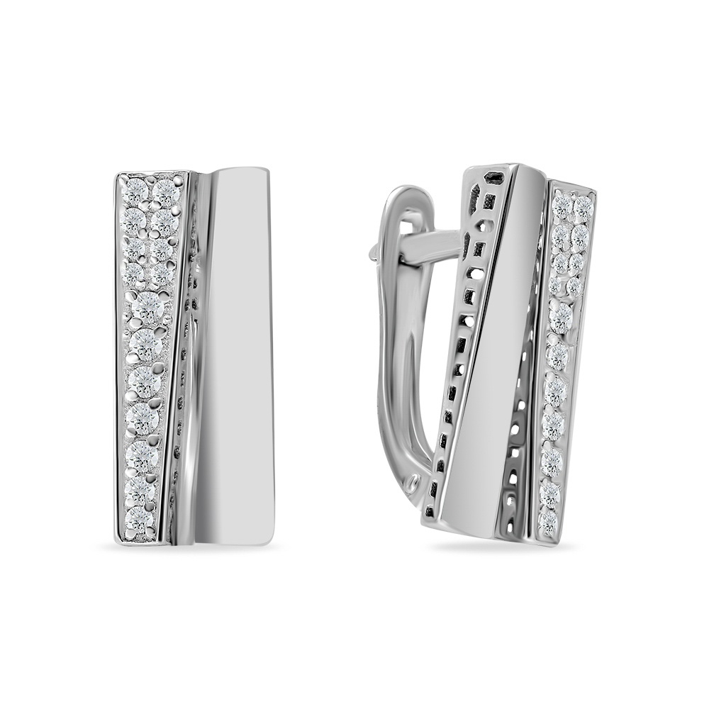

Серьги из серебра 585Gold 799000154, фианит, 799000154