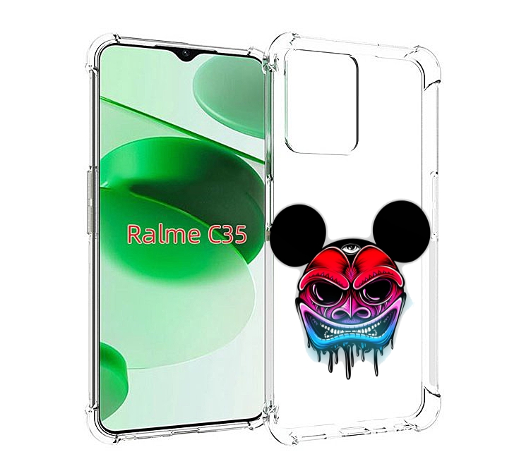 

Чехол MyPads микки в маске для Realme C35 / Narzo 50A Prime, Прозрачный, Tocco