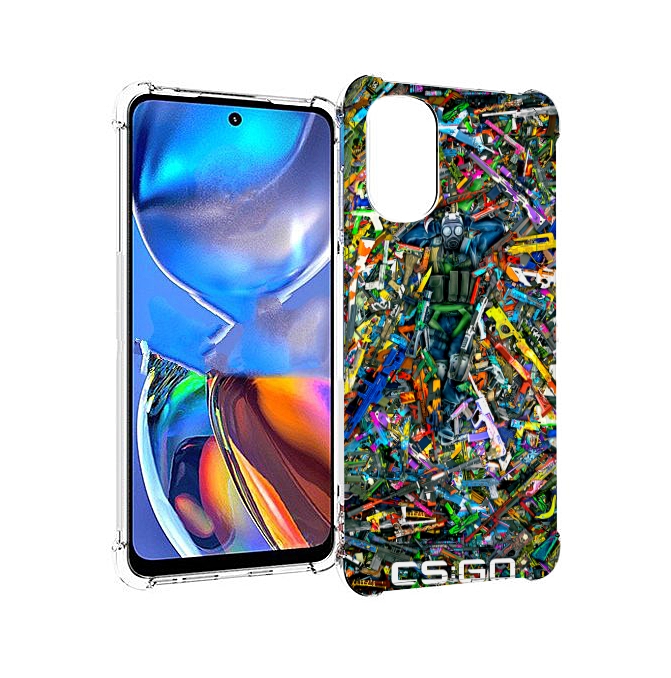 

Чехол MyPads CS GO guns skins мужской для Motorola Moto E32, Прозрачный, Tocco