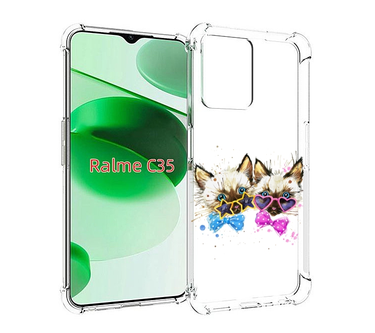 

Чехол MyPads милые котята для Realme C35 / Narzo 50A Prime, Прозрачный, Tocco