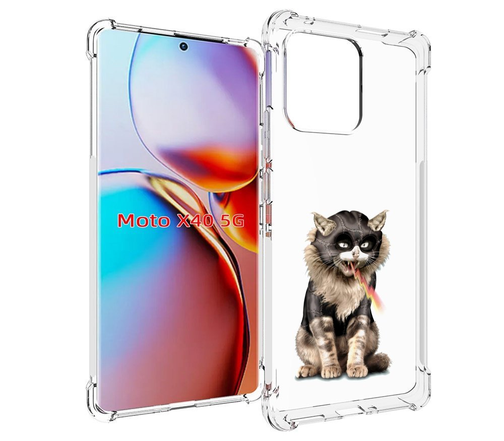 

Чехол MyPads дьяволский кот для Motorola Moto X40, Прозрачный, Tocco