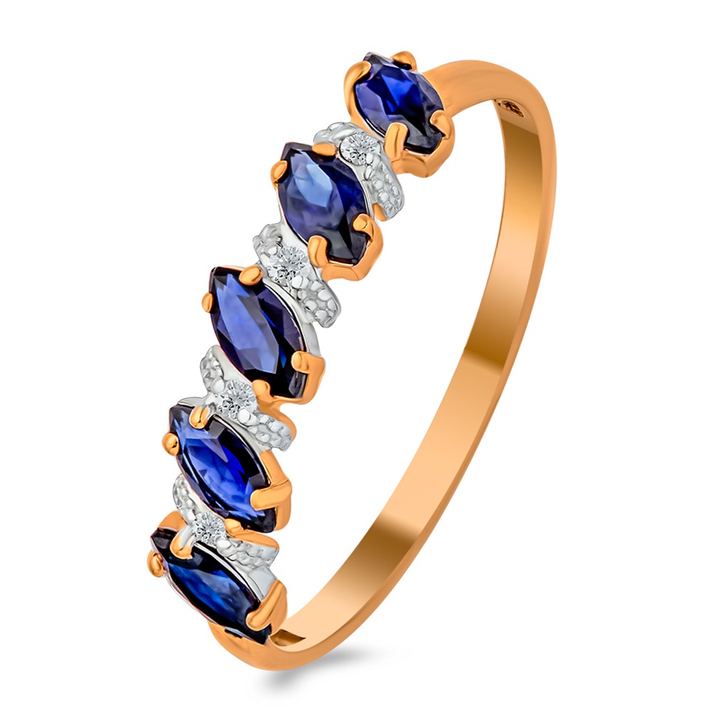

Кольцо из золота р.  585Gold 101014631, сапфир\бриллиант, 101014631