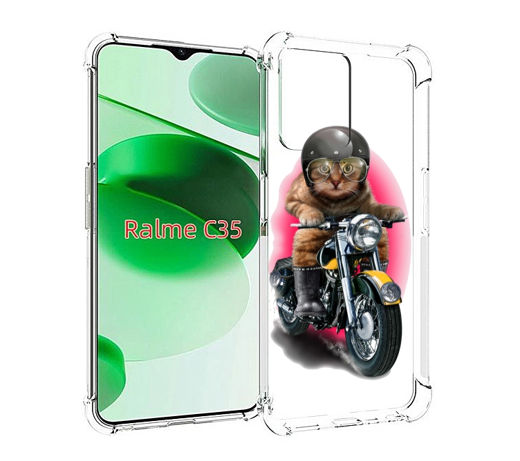 

Чехол MyPads мото-кот для Realme C35 / Narzo 50A Prime, Прозрачный, Tocco