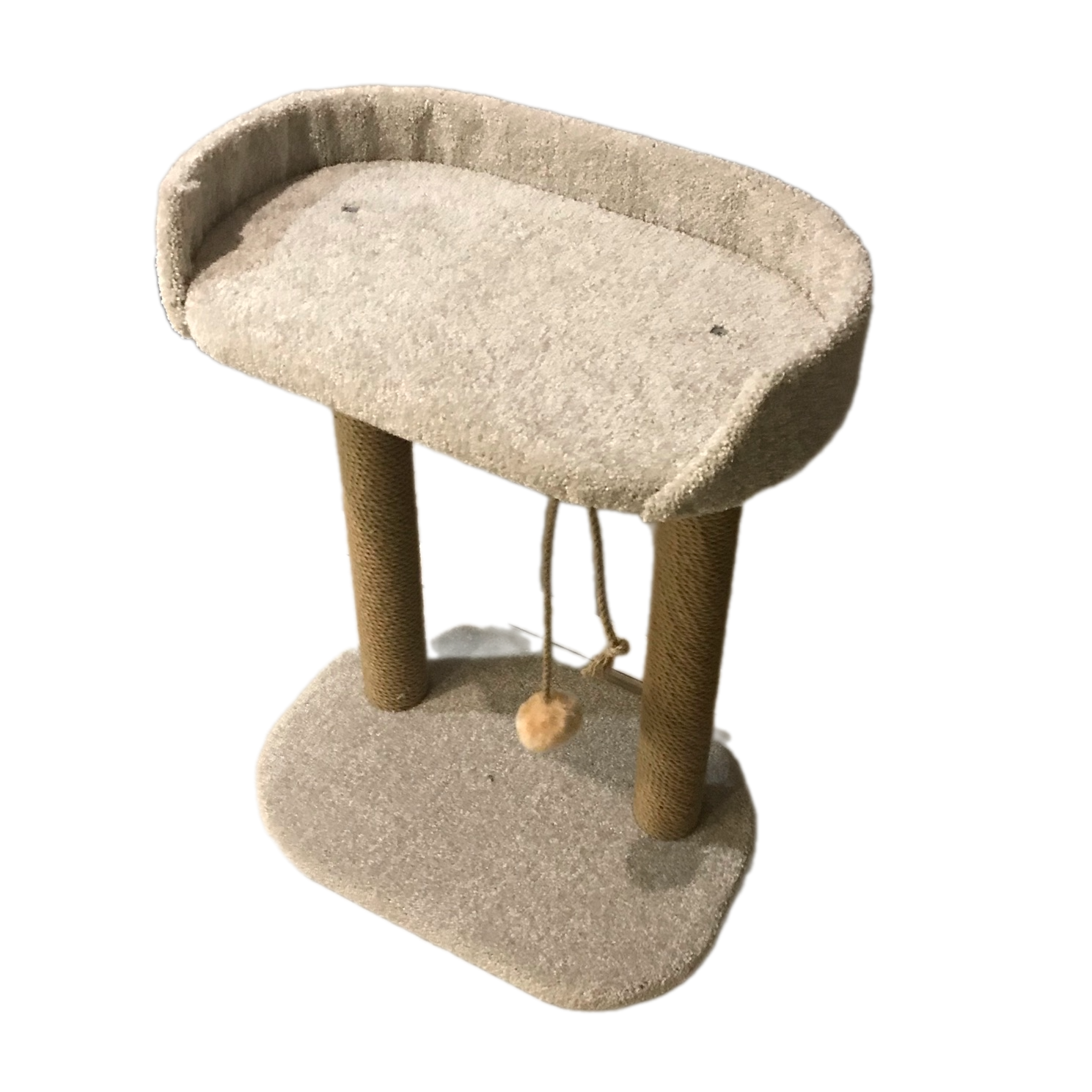 Игровой комплекс для кошек Моя Котя Ложе князя, серебристый, ковролин, дерево, джут, 85 см