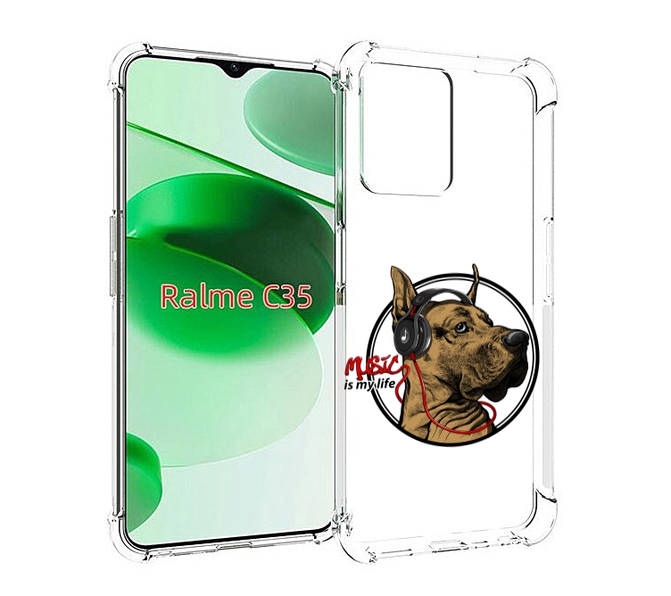 

Чехол MyPads музыкальная собака для Realme C35 / Narzo 50A Prime, Прозрачный, Tocco