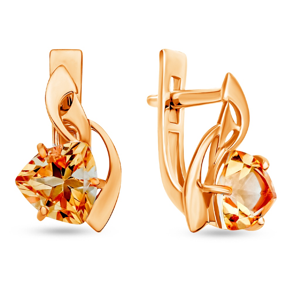 

Серьги из красного золота 585Gold 202008489, цитрин, 202008489