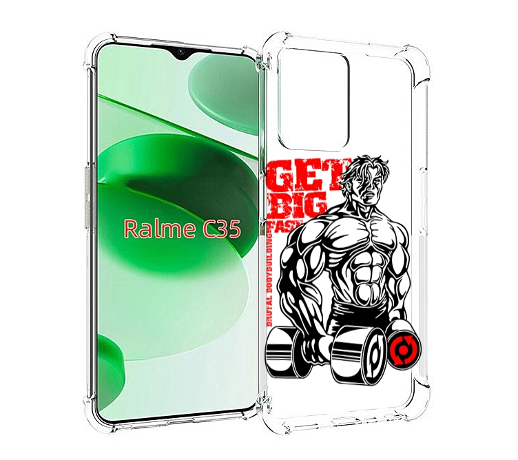 

Чехол MyPads накаченное тело для Realme C35 / Narzo 50A Prime, Прозрачный, Tocco