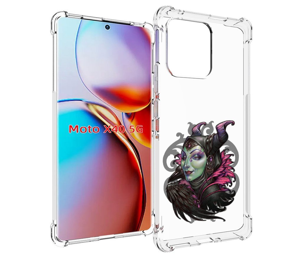 

Чехол MyPads зеленая девушка с вороном для Motorola Moto X40, Прозрачный, Tocco