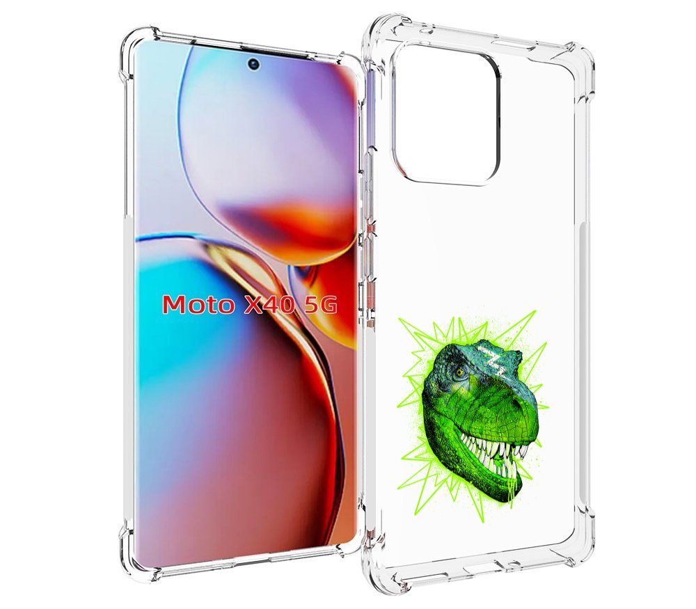 

Чехол MyPads зеленый динозавр для Motorola Moto X40, Прозрачный, Tocco