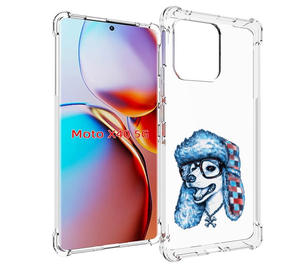 

Чехол MyPads зимний пес для Motorola Moto X40, Прозрачный, Tocco