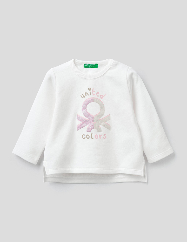 

Лонгслив для девочек Benetton цв. белый р.98, 21A_3J70C15BY