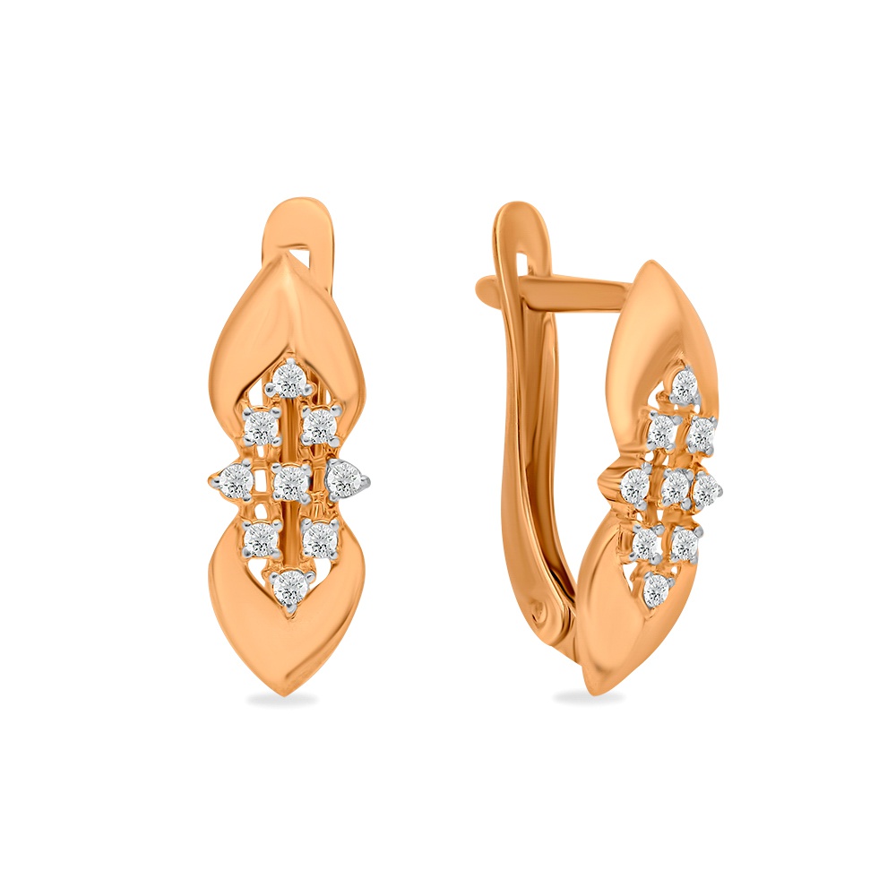 

Серьги из красного золота 585Gold 302006490, фианит, 302006490