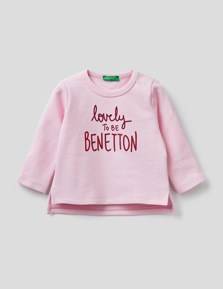 

Лонгслив для девочек Benetton цв. розовый р.86, 21A_3J70C15BY