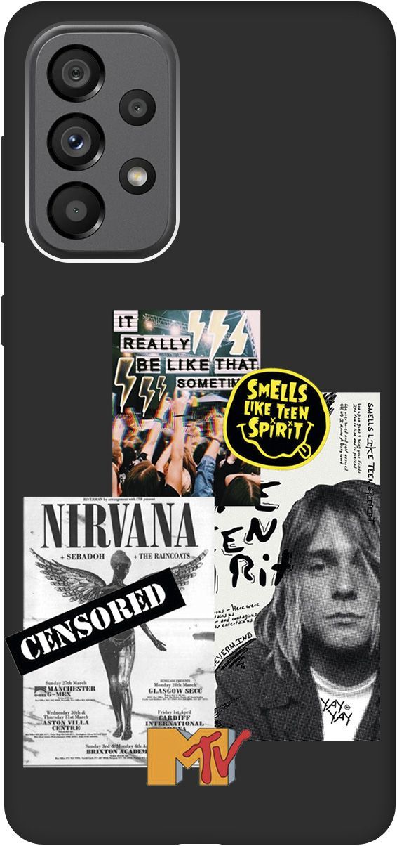 

Матовый чехол на Samsung Galaxy A73 5G с принтом "Nirvana" черный, Черный;белый, 10573