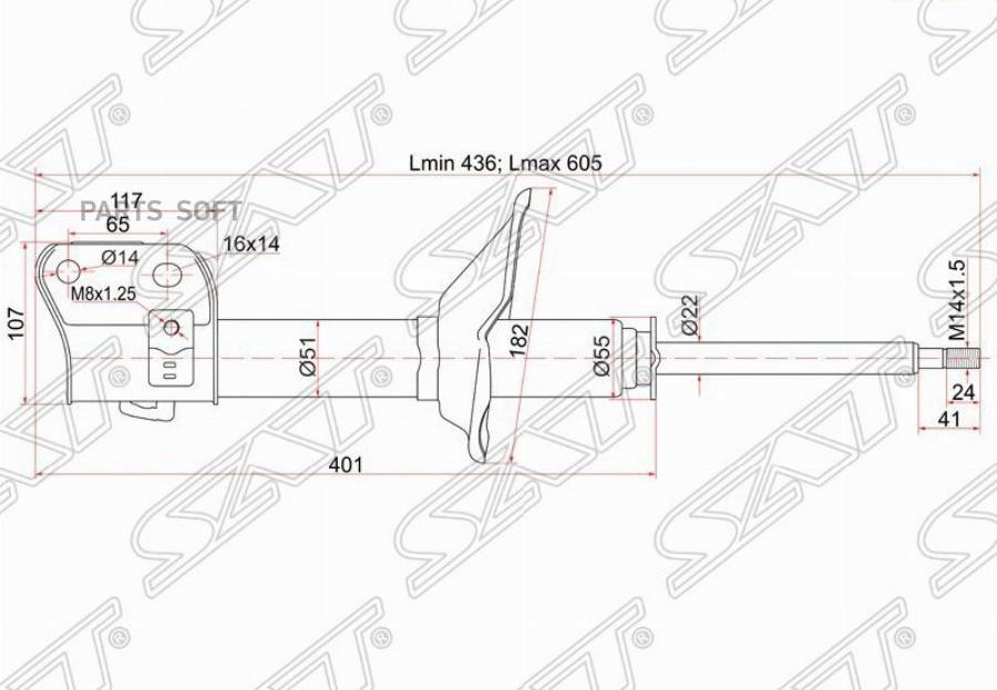 

Стойка Передняя Subaru Forester 97-02 Rh (правый) Sat арт. ST-20310-FC040