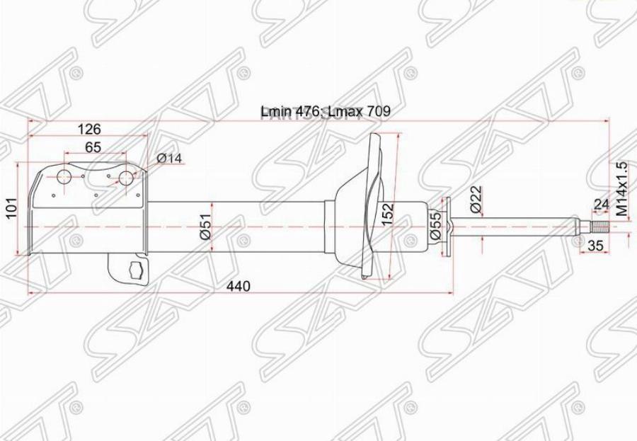 

Стойка Задняя Subaru Forester 97-02 Rh (правый) Sat арт. ST-20360-FC140