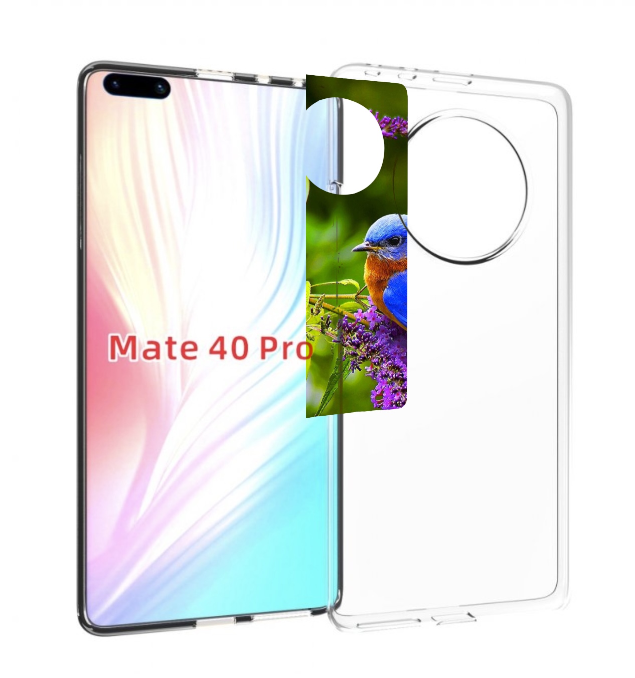 

Чехол MyPads Птица-сиреневая для Huawei Mate 40 Pro (NOH-NX9), Прозрачный, Tocco