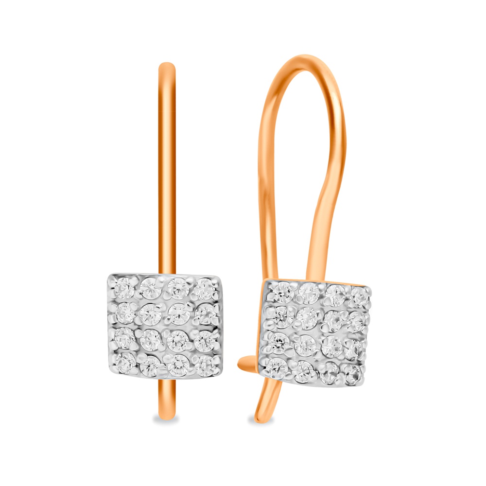 

Серьги из красного золота 585Gold 602001401, фианит, 602001401