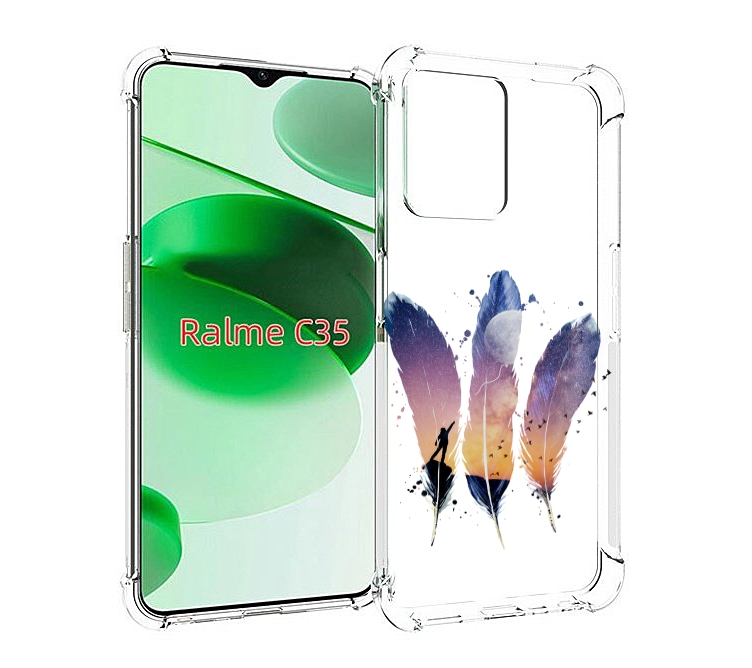 

Чехол MyPads небесные перья для Realme C35 / Narzo 50A Prime, Прозрачный, Tocco