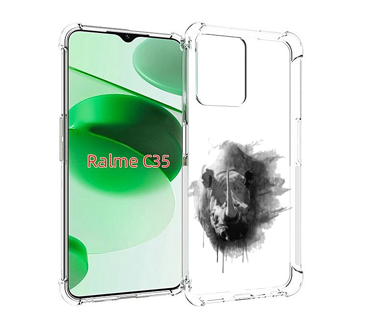 

Чехол MyPads носорог для Realme C35 / Narzo 50A Prime, Прозрачный, Tocco