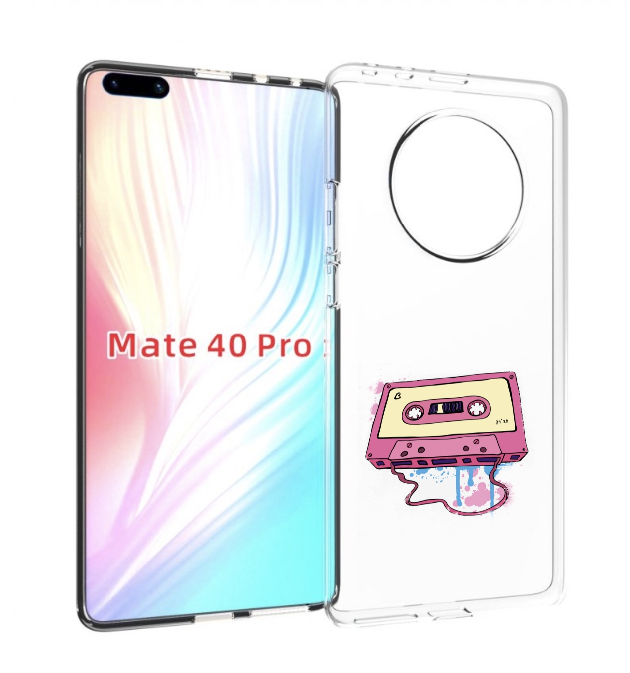 

Чехол MyPads Розовая кассета для Huawei Mate 40 Pro (NOH-NX9), Прозрачный, Tocco