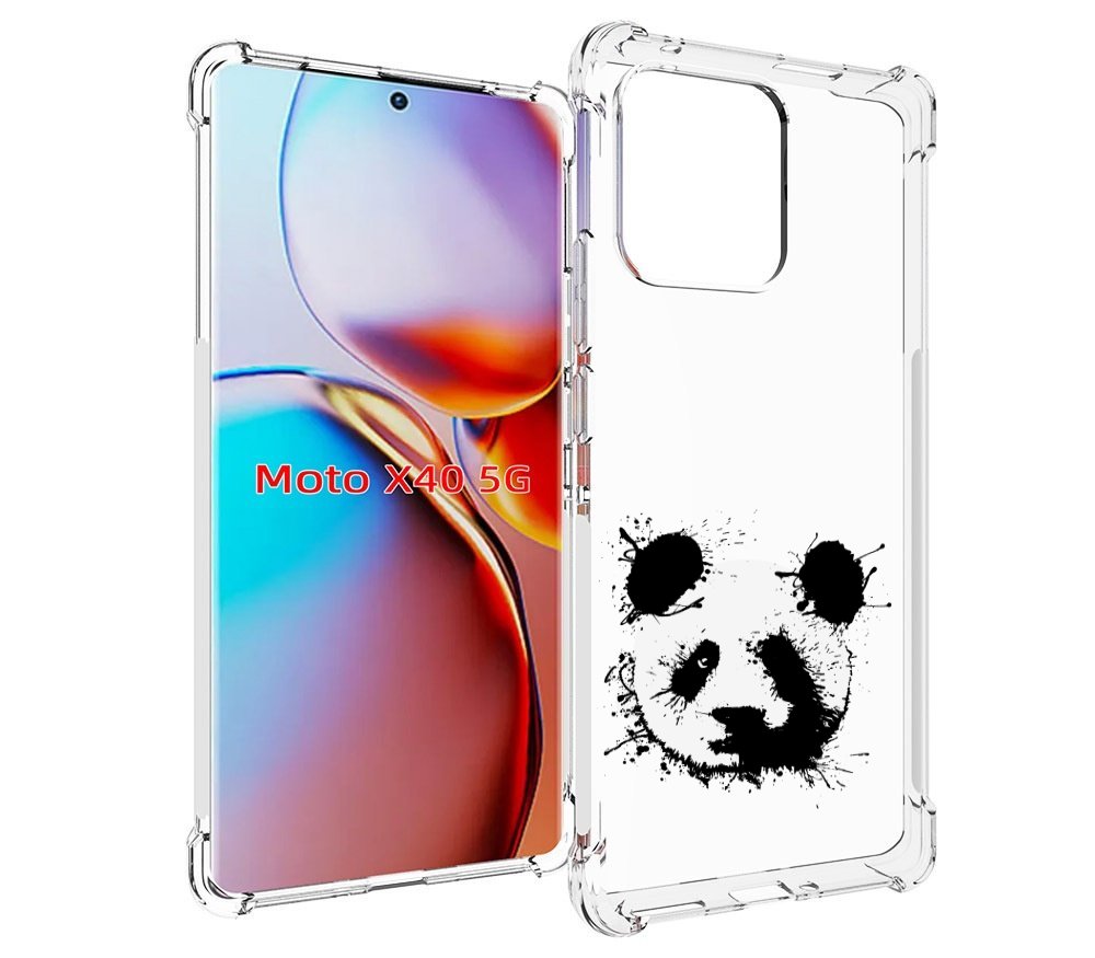 

Чехол MyPads клякса-панда для Motorola Moto X40, Прозрачный, Tocco