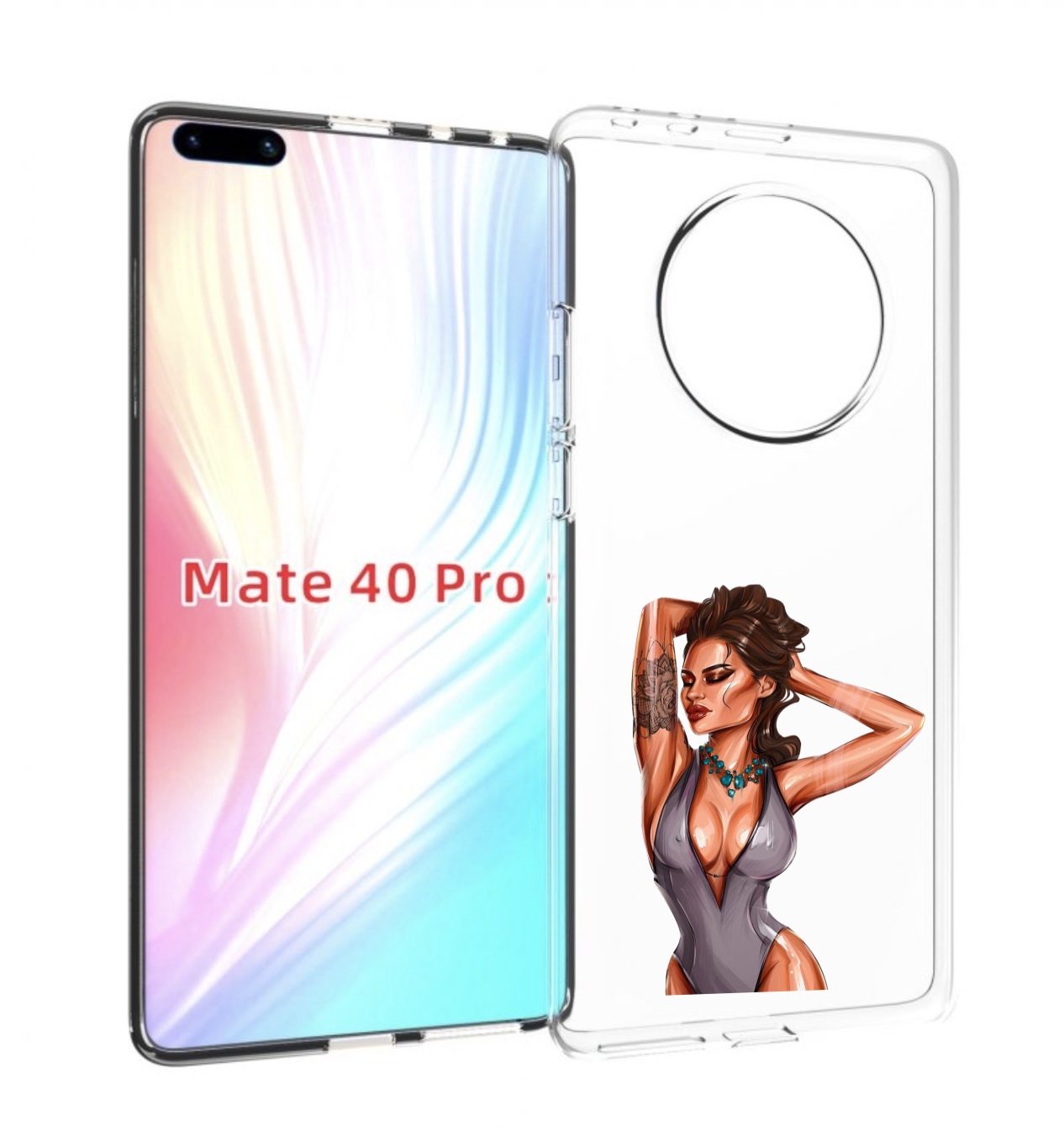 

Чехол MyPads Роскошная-девушка женский для Huawei Mate 40 Pro (NOH-NX9), Прозрачный, Tocco