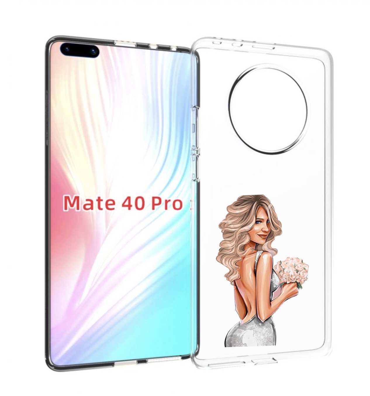 

Чехол MyPads Роскошное-платье женский для Huawei Mate 40 Pro (NOH-NX9), Прозрачный, Tocco