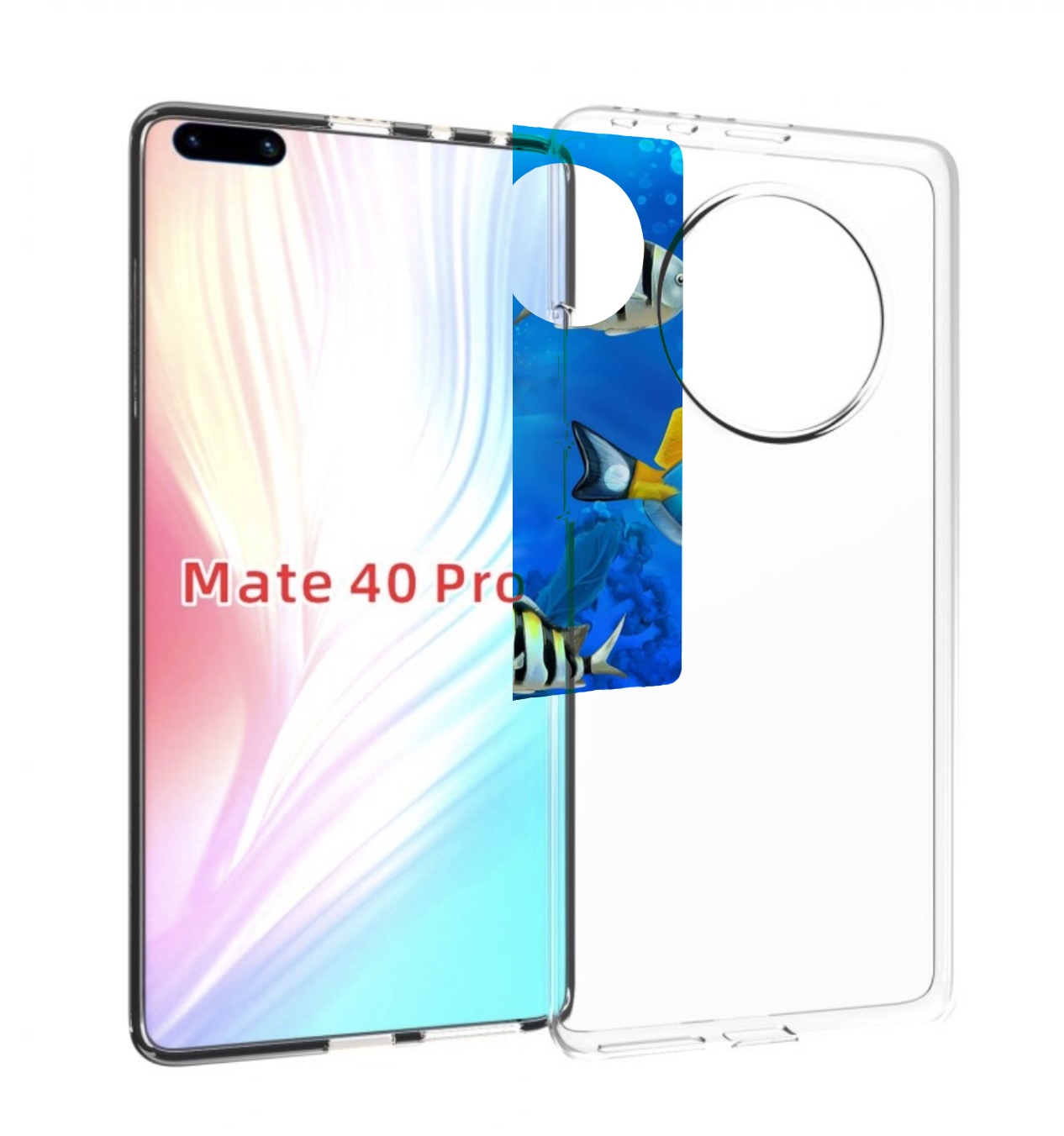 

Чехол MyPads Рыбки для Huawei Mate 40 Pro (NOH-NX9), Прозрачный, Tocco