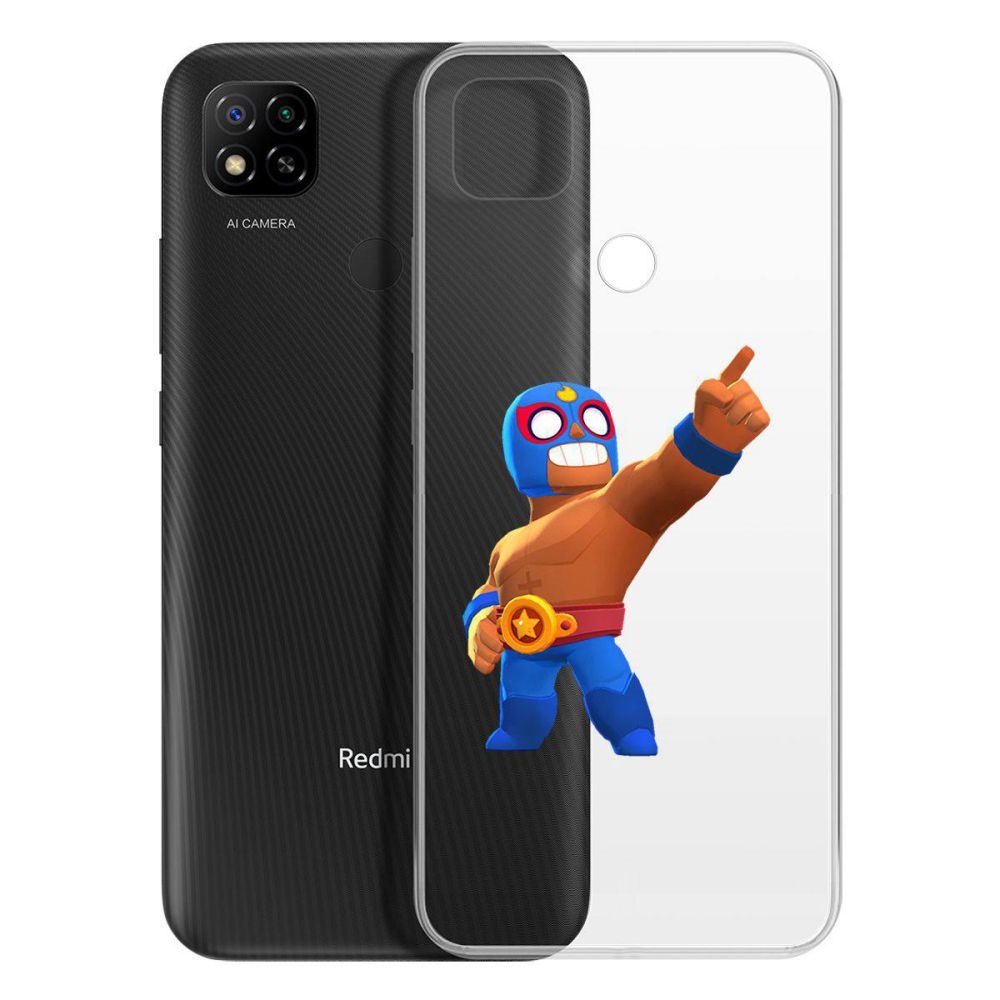

Чехол-накладка Brawl Stars-Эль Примо для Xiaomi Redmi 9C, Прозрачный