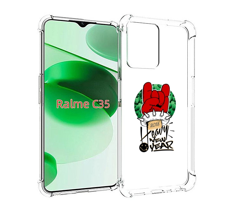 

Чехол MyPads Гангстер новый год для Realme C35 / Narzo 50A Prime, Прозрачный, Tocco