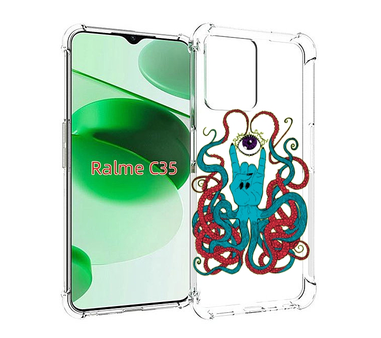 

Чехол MyPads осьминог-рука абстракция для Realme C35 / Narzo 50A Prime, Прозрачный, Tocco
