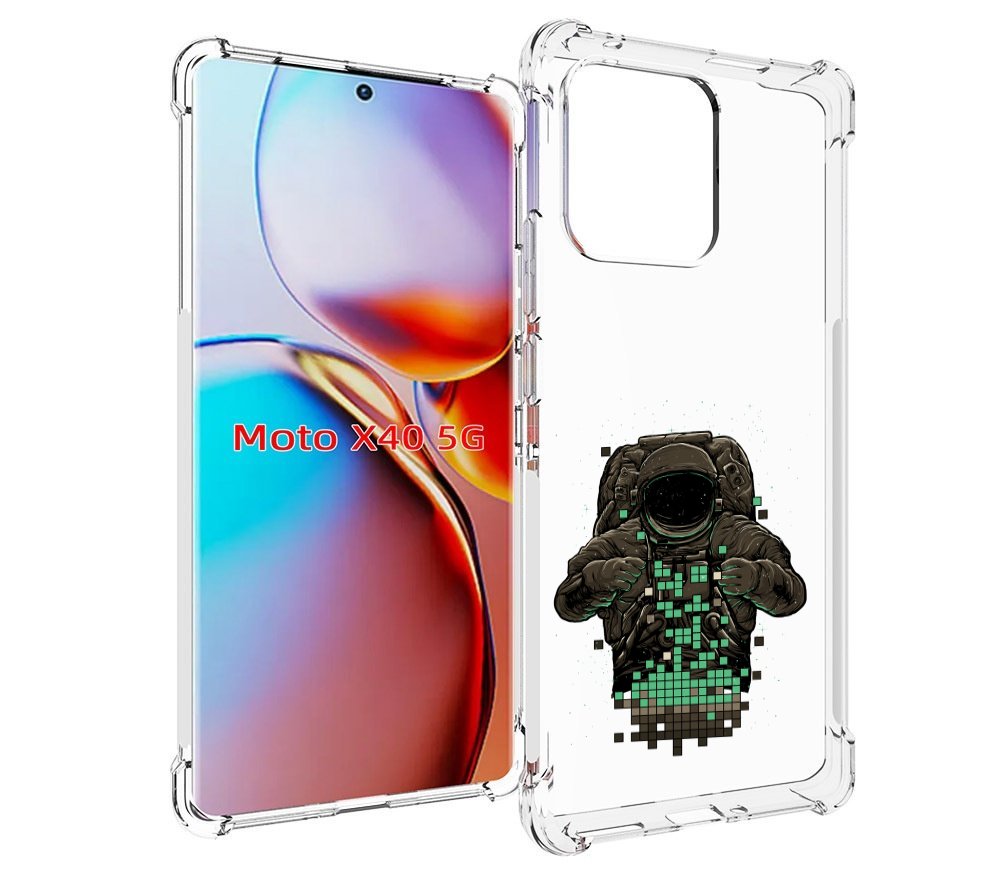

Чехол MyPads космонавт с пикселями для Motorola Moto X40, Прозрачный, Tocco