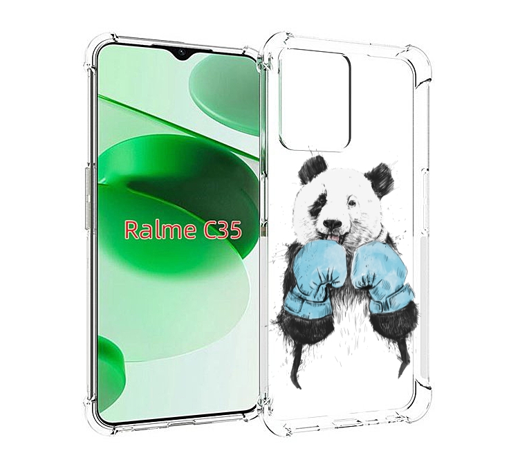 

Чехол MyPads панда боксер для Realme C35 / Narzo 50A Prime, Прозрачный, Tocco