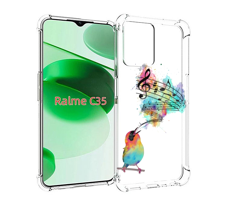 

Чехол MyPads певчая птичка для Realme C35 / Narzo 50A Prime, Прозрачный, Tocco