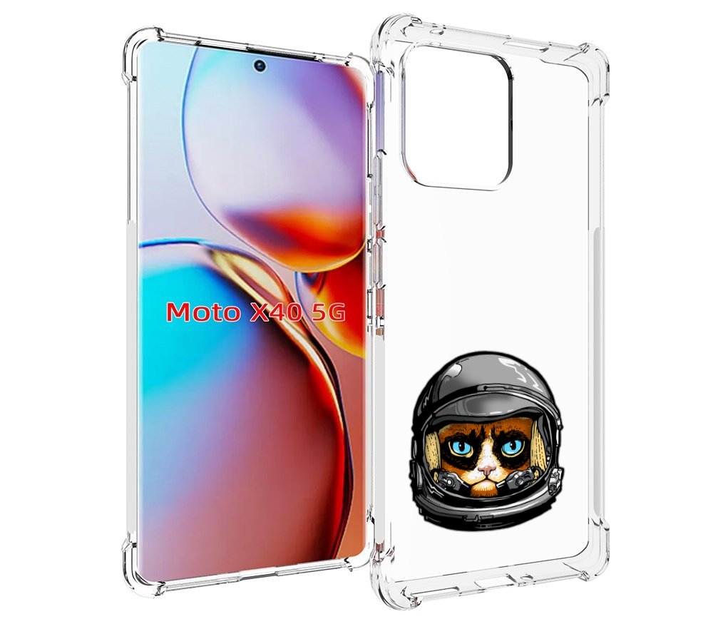 

Чехол MyPads кот космонавт для Motorola Moto X40, Прозрачный, Tocco